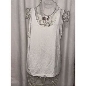 Beautiful women White colored Chico's Sleveless Blouse PLUS SIZE 2 (medium ) EUC